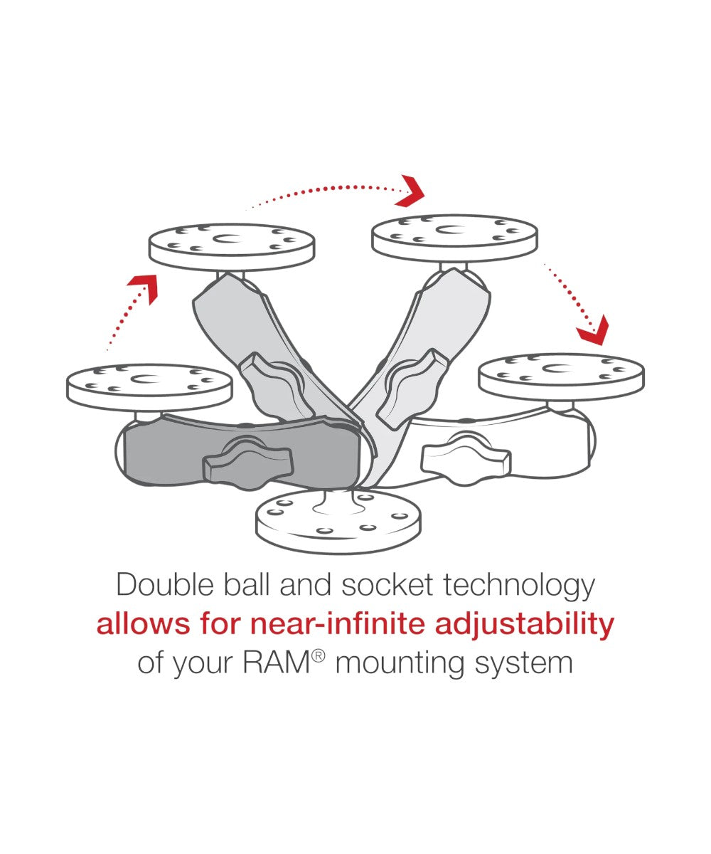 RAM Arm - Double Socket Arm LONG 25mm (1") Balls - Motodrift