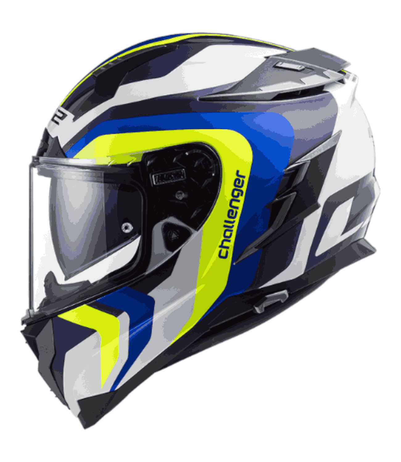 LS2 FF327 Challenger Galactic Helmet – Gloss White Yellow Blue - Motodrift
