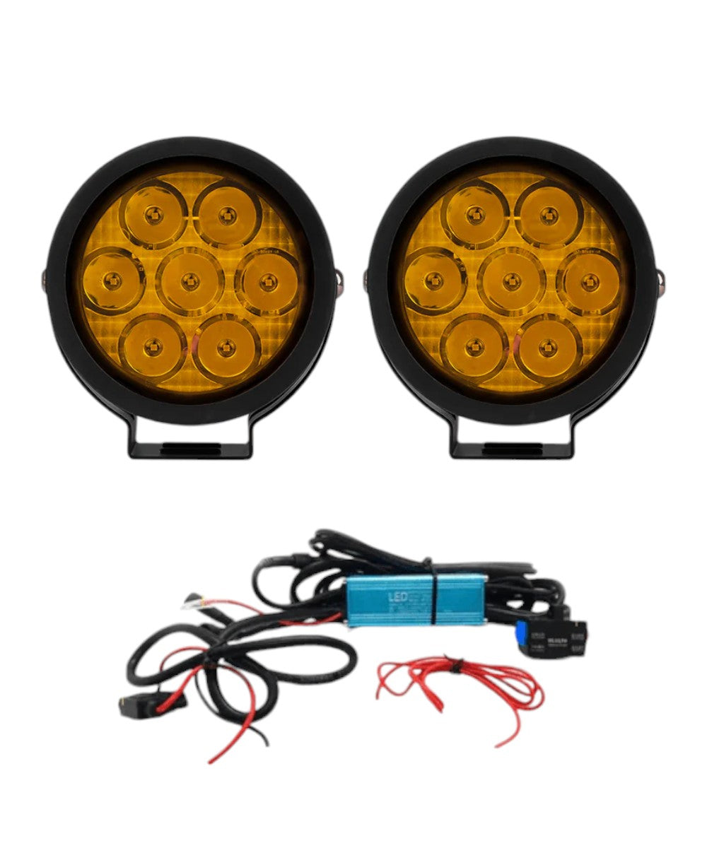 HJG 7 LED Round Fog Light - 70 Watts - Motodrift