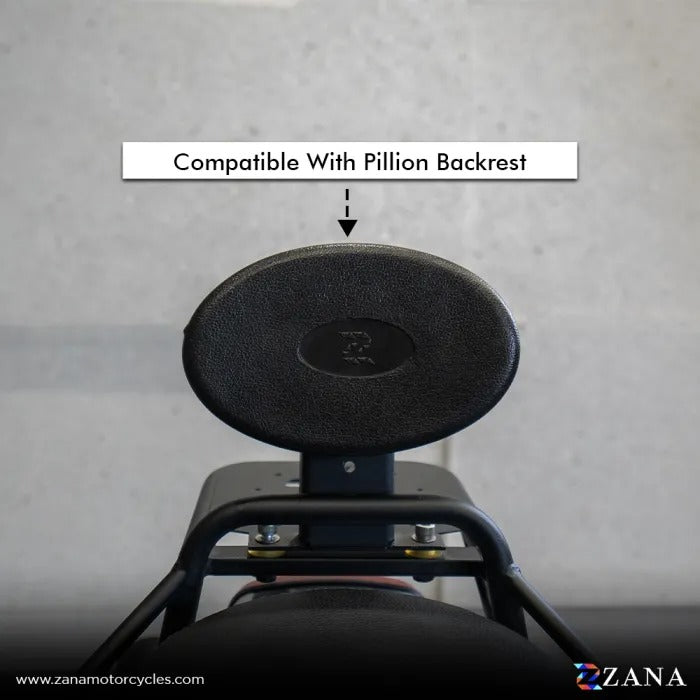 Zana Top Rack With Plate Compatible With Pillion Backrest For Honda CB 350 H'ness - Motodrift