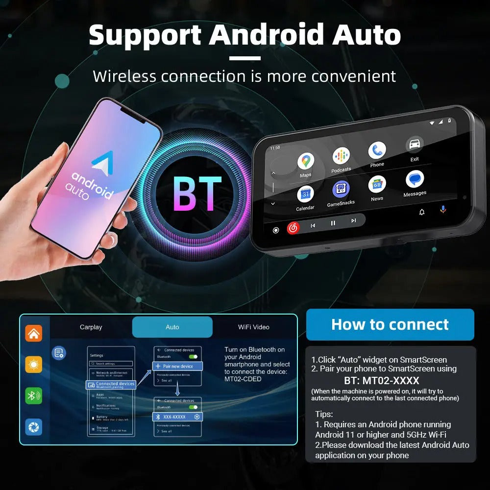 S3 Elite 6.25 inch Motorcycle Navigation with Carplay 2K HD Screen with Camera Remote and TPMS - Motodrift