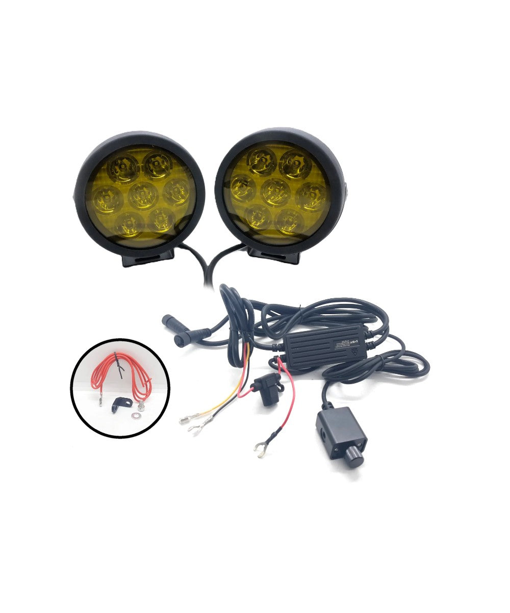HJG 7 LED Round Fog Light - 70 Watts - Motodrift