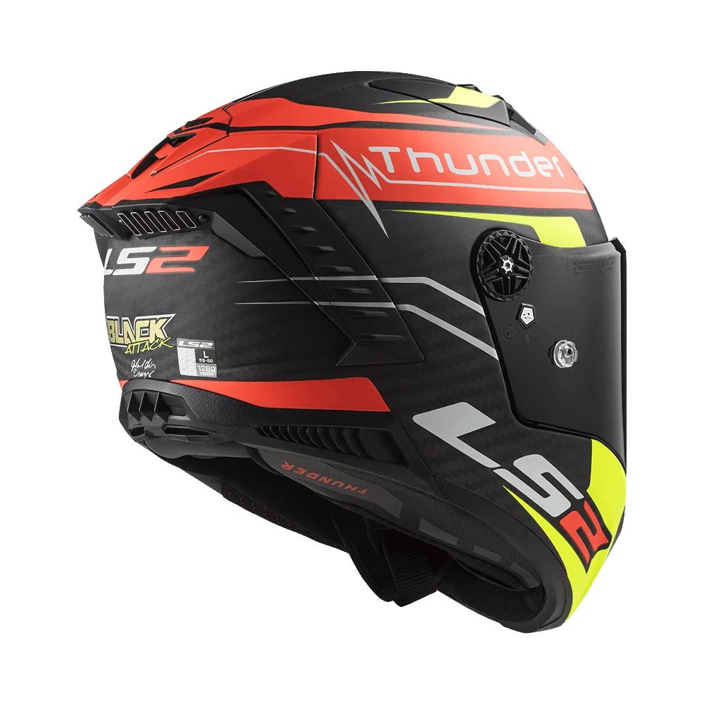 LS2 FF805 Thunder Attack Matt Red H-V Yellow-06 - Motodrift
