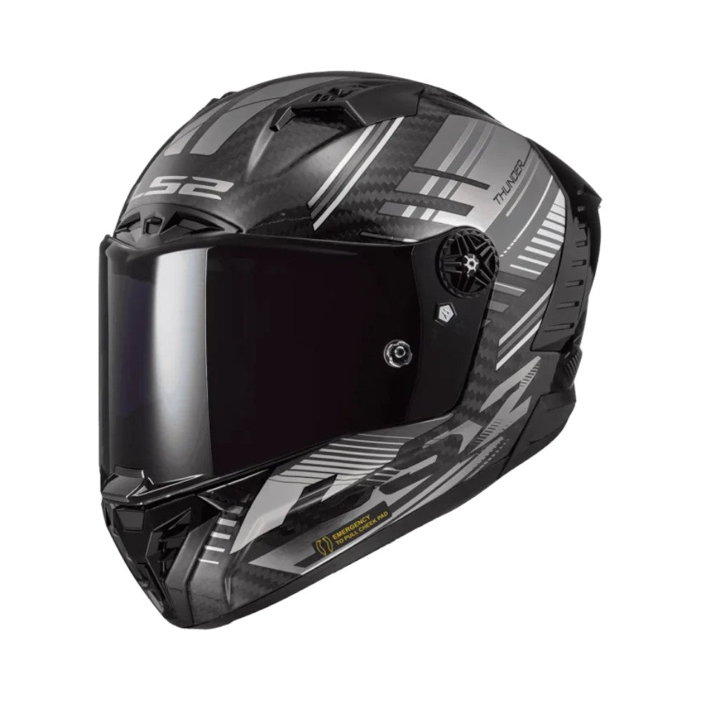 LS2 FF805 Thunder Carbon Volt Gloss Black Grey-06 - Motodrift