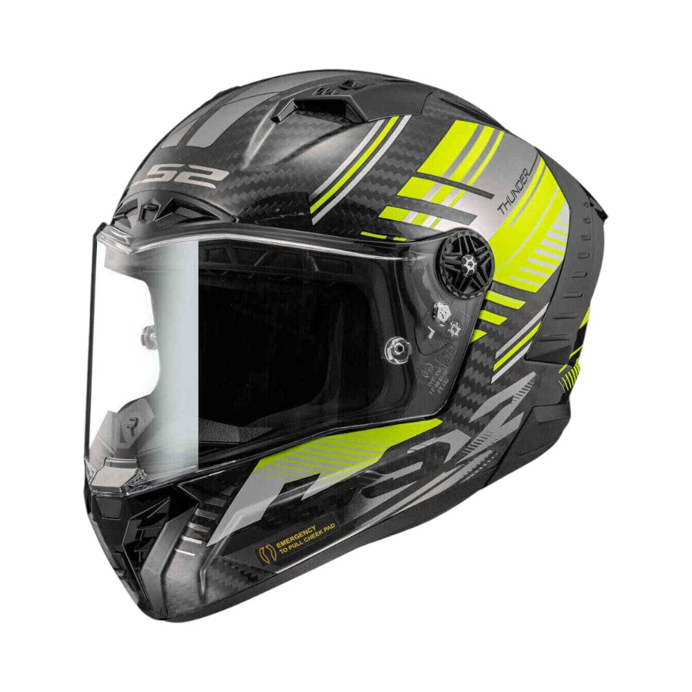 LS2 FF805 Thunder Carbon Volt Gloss Black Grey-06 - Motodrift