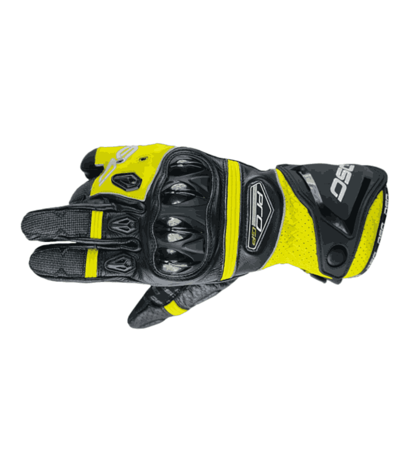 DSG Pro GP Riding Gloves (Black / Fluo Yellow) - Motodrift
