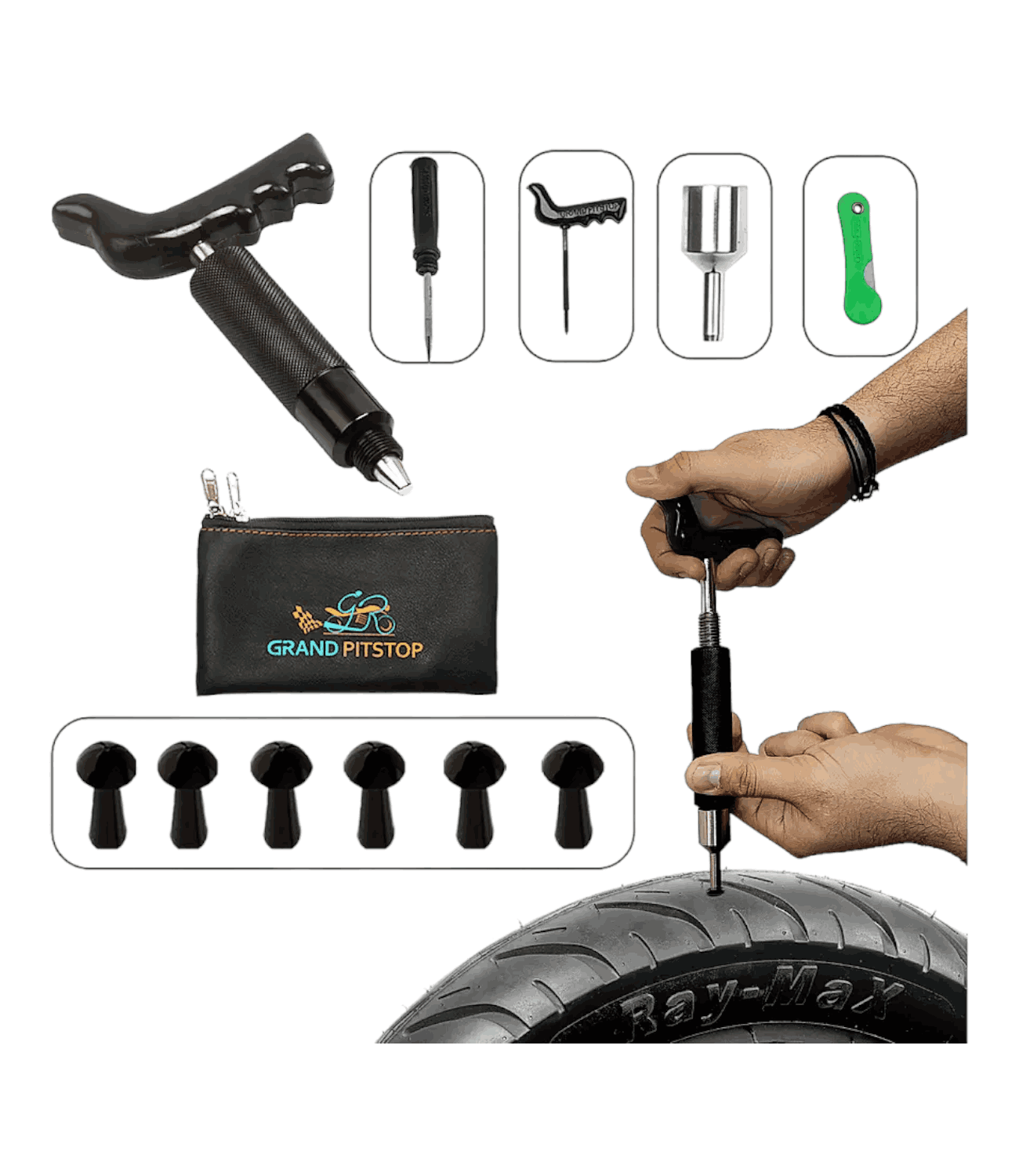 Grand Pitstop Mini Plug Puncture Repair Kit - Motodrift