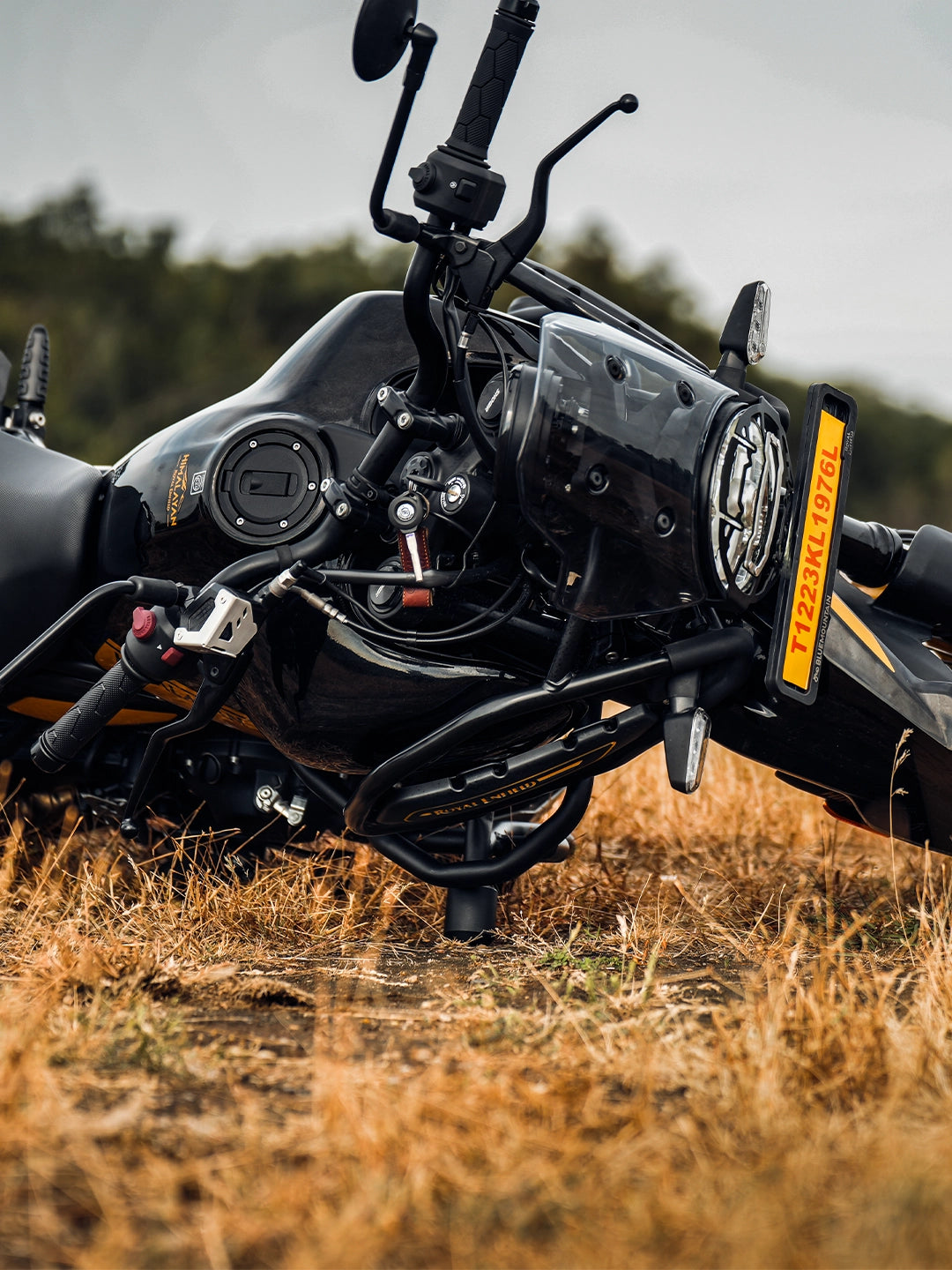 LCB Bazooka Crash Guard With Slider For Royal Enfield Himalayan 450 (Black) - Motodrift