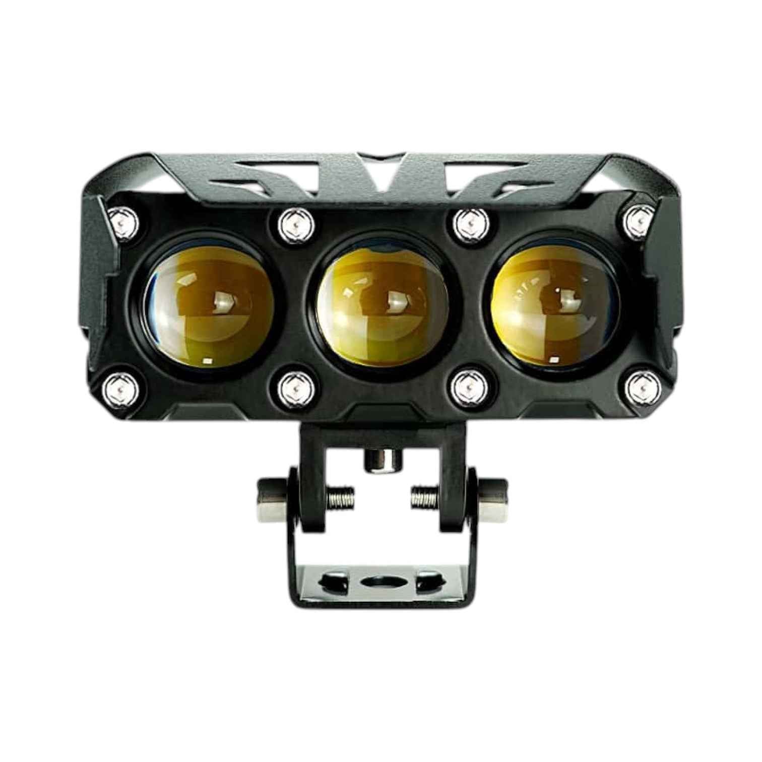 HJG Original Mega Drive 3 Lens Dual Color Yellow/White LED Fog Lights (Pair)