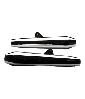AEW Megaphone For Royal Enfield Continental GT / Interceptor 650 TE 102 Stainless Steel Mirror Polish - Motodrift
