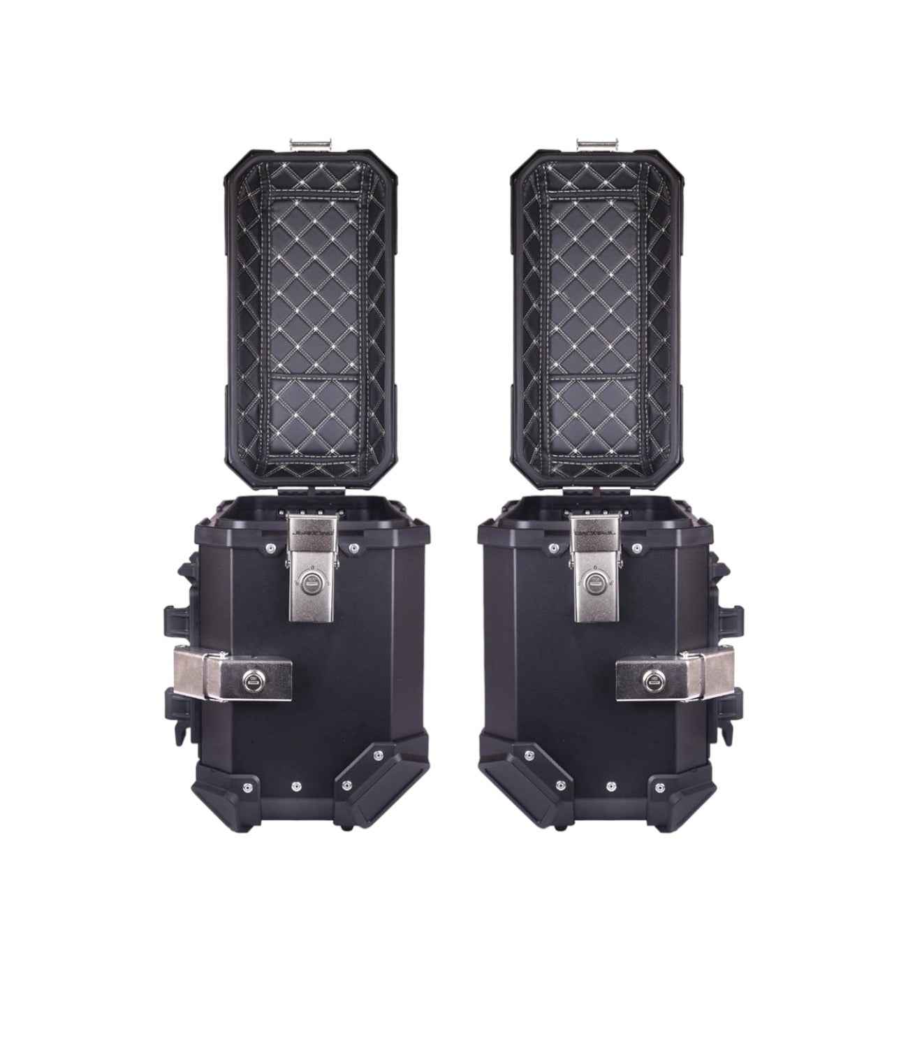 SET Of 3 Combo Of JB Premium Black Top Box + JB Premium Black Panniers - Motodrift