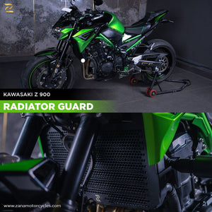 Z Pro Raditor Guard Honeycomb Black For Kawasaki Z900 - Motodrift