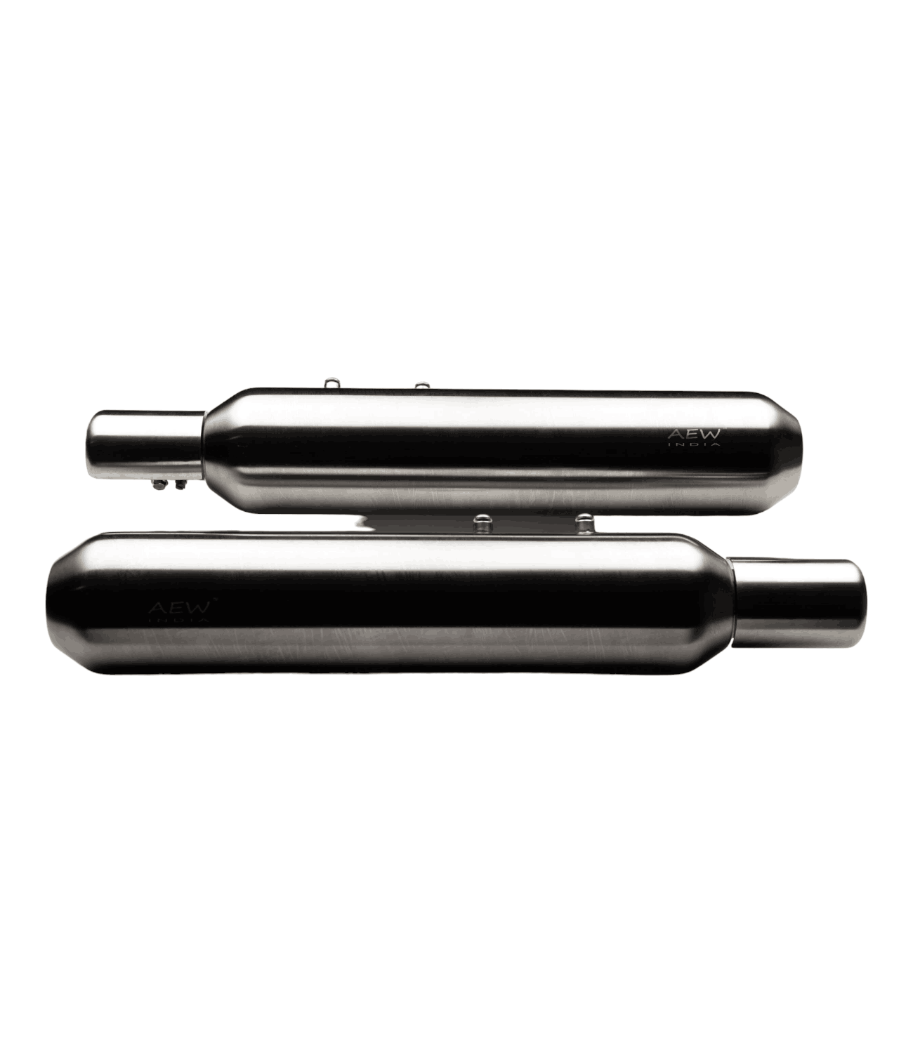 AEW TE 202 Exhaust For Royal Enfield Super Meteor 650 Stainless Steel (Matt Polish) - Motodrift