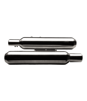 AEW TE 202 Exhaust For Royal Enfield Super Meteor 650 Stainless Steel Matt Polish - Motodrift