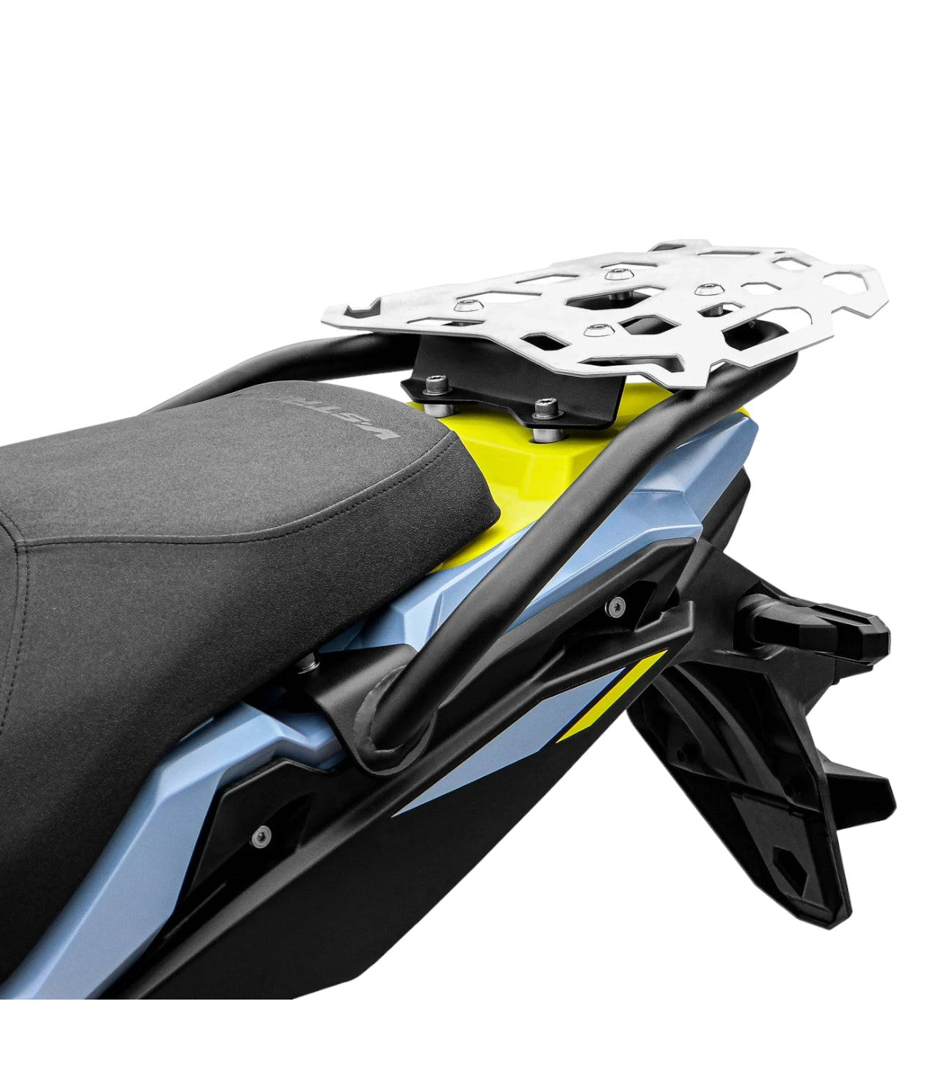 SRC Protective Aluminum Cargo Tail Rack (V1) For Suzuki V-Strom 800DE - Silver - Motodrift