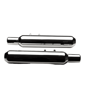 AEW TE 202 Exhaust For Royal Enfield Super Meteor 650 Stainless Steel Mirror Polish - Motodrift