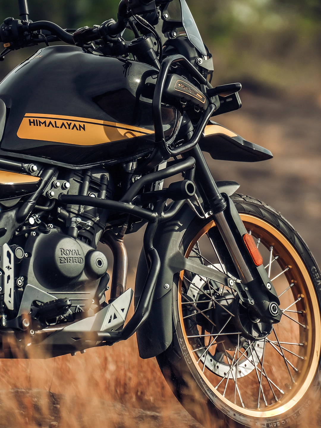 LCB Bazooka Crash Guard With Slider For Royal Enfield Himalayan 450 (Black) - Motodrift