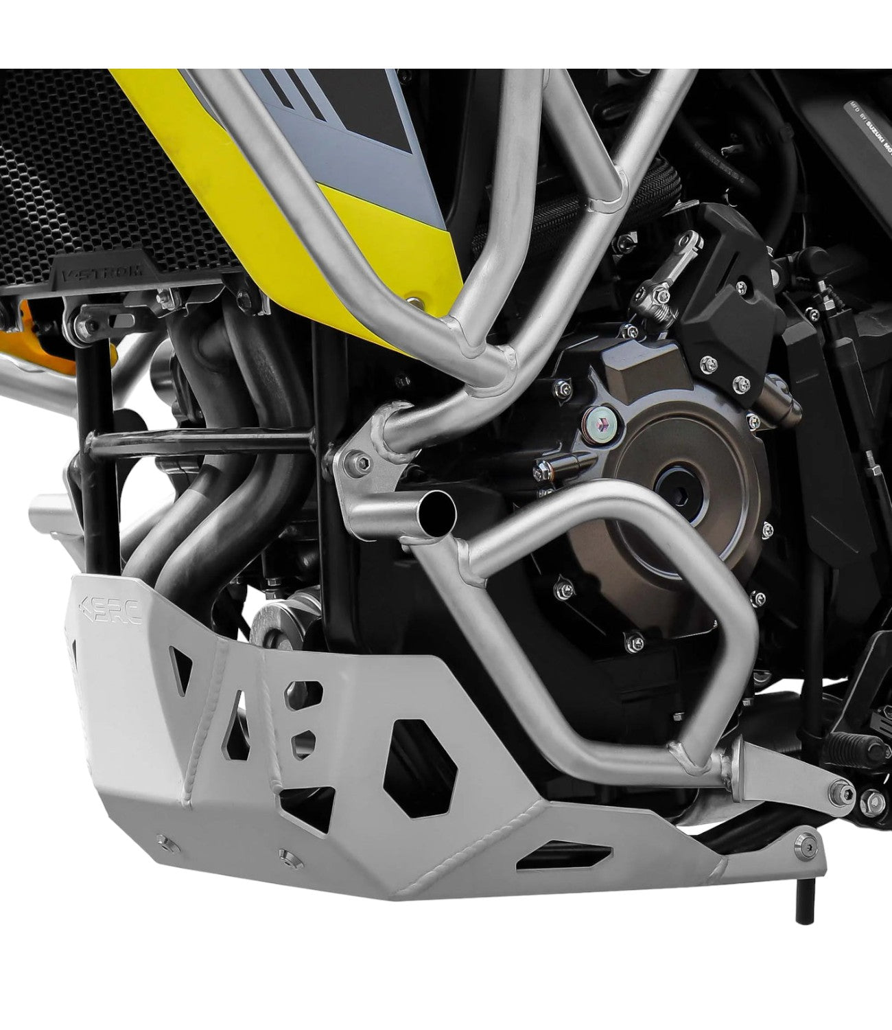 SRC Protective Aluminum Skid Plate For Suzuki V-Strom 800DE - Silver - Motodrift