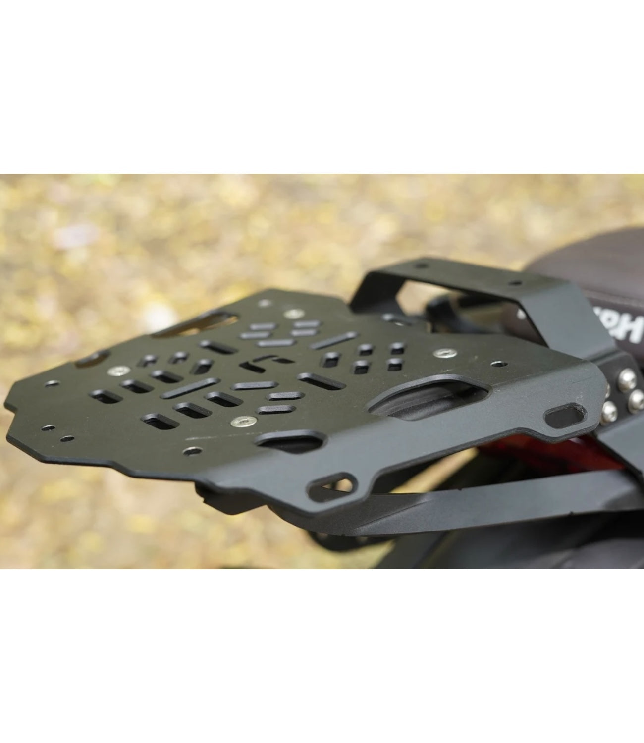 Carbon Racing Top Rack & Back Rest Combo with Vibration Dampener For Triumph Scrambler 400 X - Motodrift