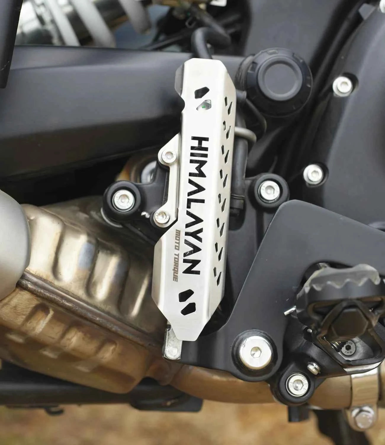 Moto Torque Rear Master Cylinder Guard For Royal Enfield Himalayan 450 (Stainless Steel) - Motodrift