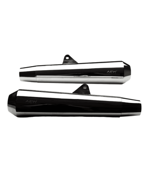 AEW Megaphone For Royal Enfield Continental GT / Interceptor 650 TE 103 Stainless Steel Mirror Polish - Motodrift