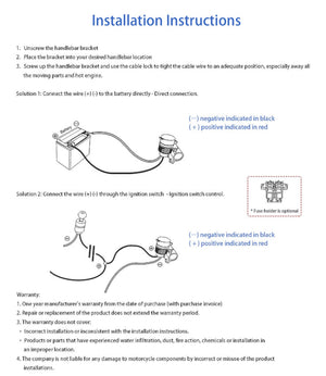 Clifftop Handlebar Mounted 36 W PD USB-C + QC 3.0 (Plastic) - Motodrift