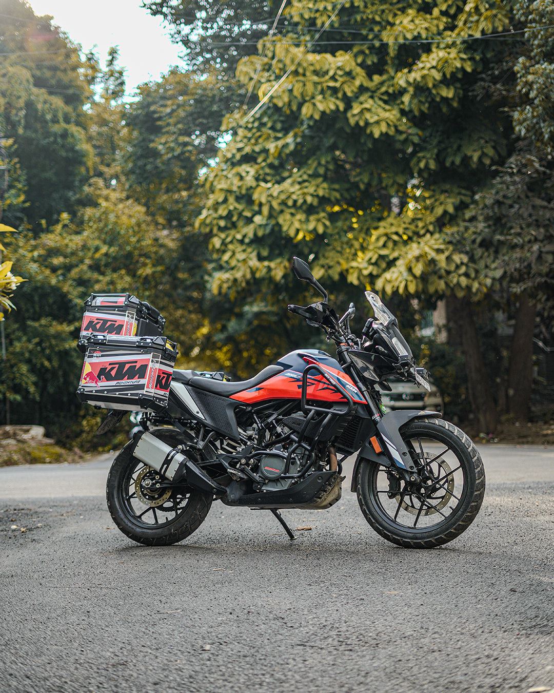 LGP Premium Aluminium KTM Graphics 45 Litres Top Box - Free Backrest and Balaclava - Motodrift