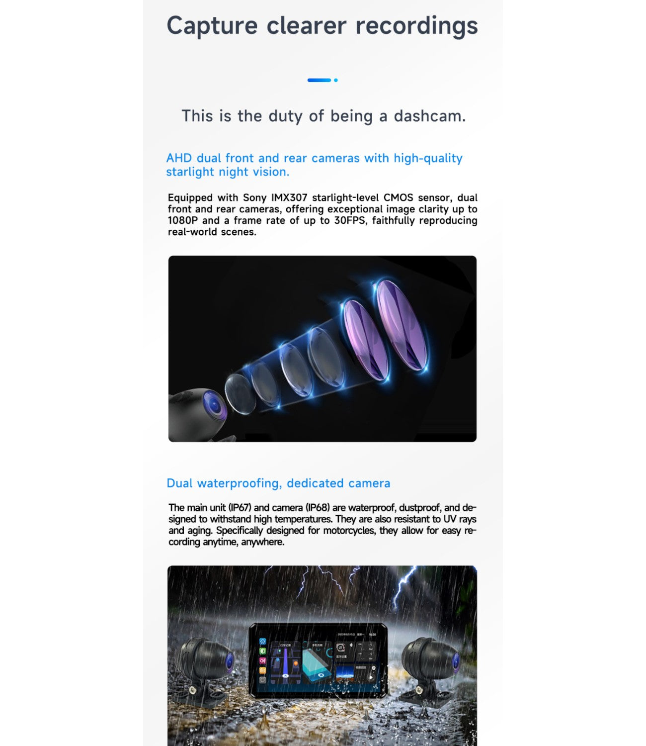 Alien Rider M2 Pro Motorcycle Dual Recording Bike Navigation System With Touchscreen, GPS & TPMS (With RADAR) - Motodrift