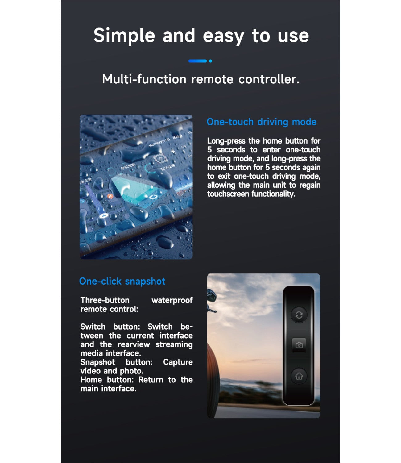 Alien Rider M2 Pro 200 Motorcycle Dual Recording Bike Navigation System With Touchscreen, GPS & TPMS (Without RADAR) - Motodrift