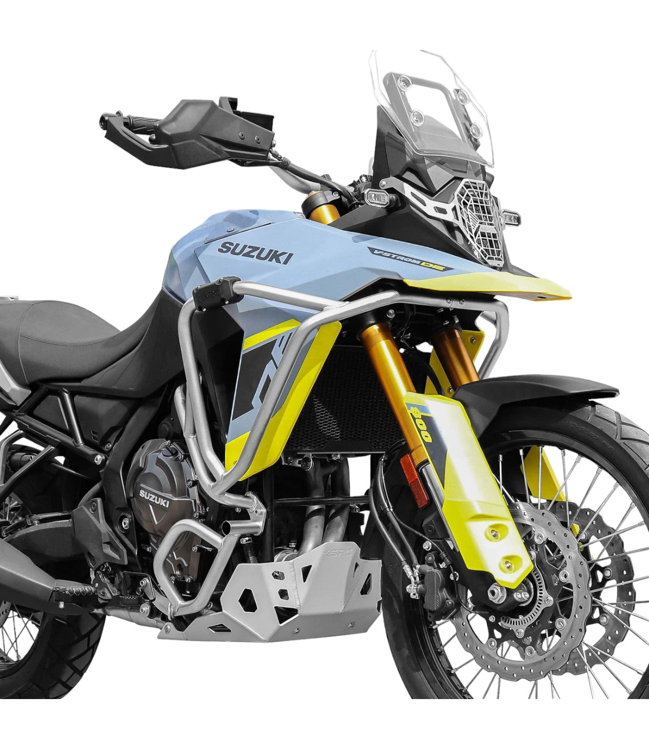 SRC Protective Aluminum Skid Plate For Suzuki V-Strom 800DE - Silver - Motodrift