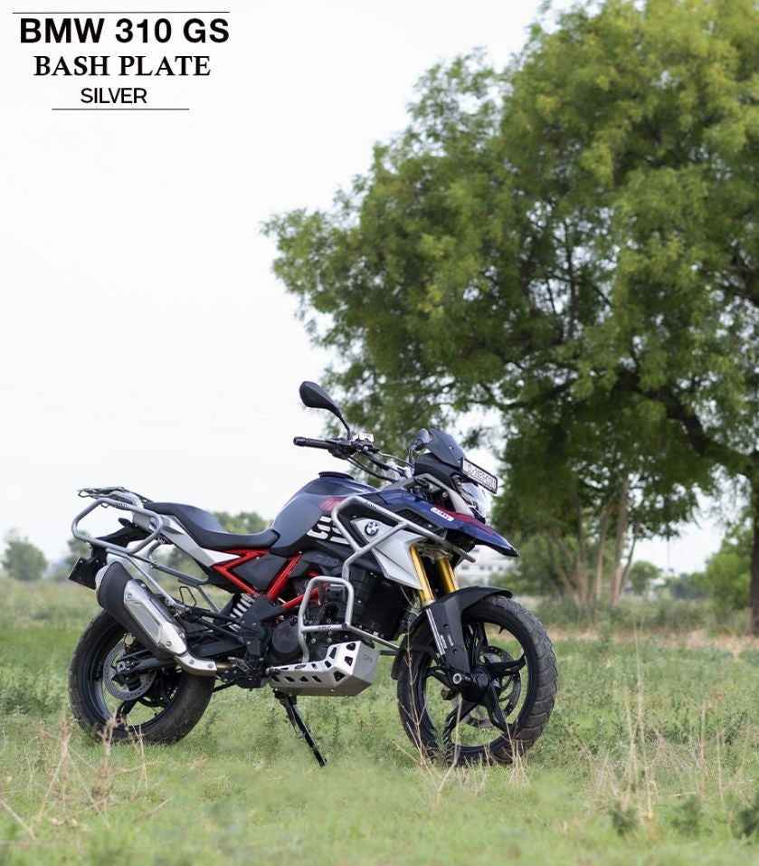 Zana BMW G 310 GS Upper & Lower Crash Guard with Alloy Bash Plate (Silver) - Motodrift