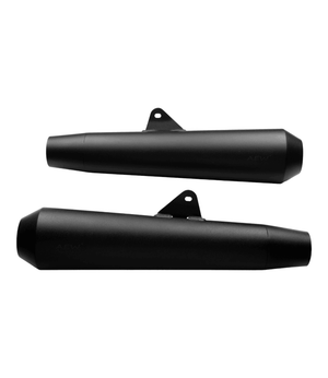 AEW Megaphone For Royal Enfield Continental GT / Interceptor 650 TE 103 Mild Steel Heat Resistant Black - Motodrift