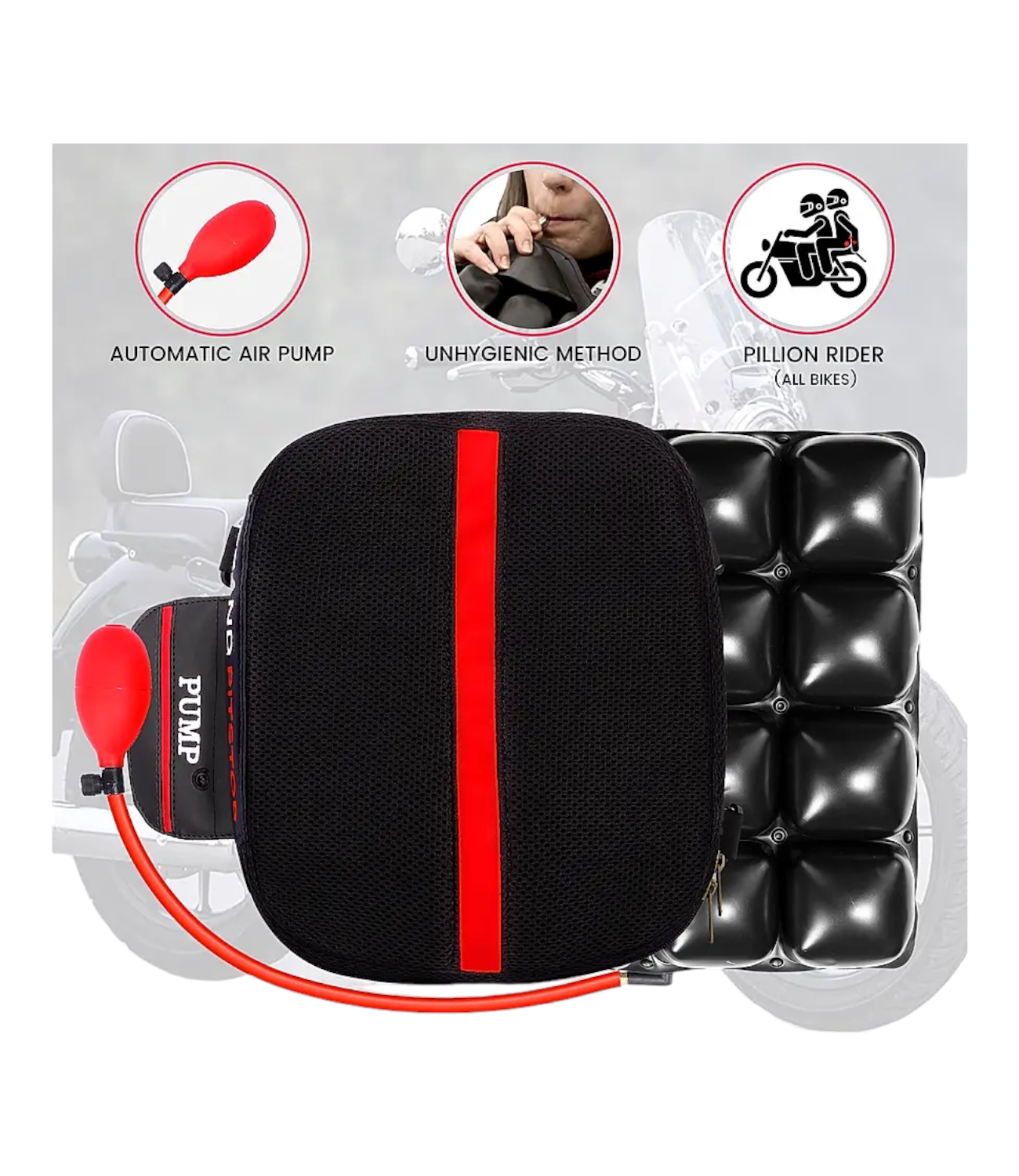 Grand Pitstop - Air Comfy Seat Cushion - Pillion Premium - Motodrift