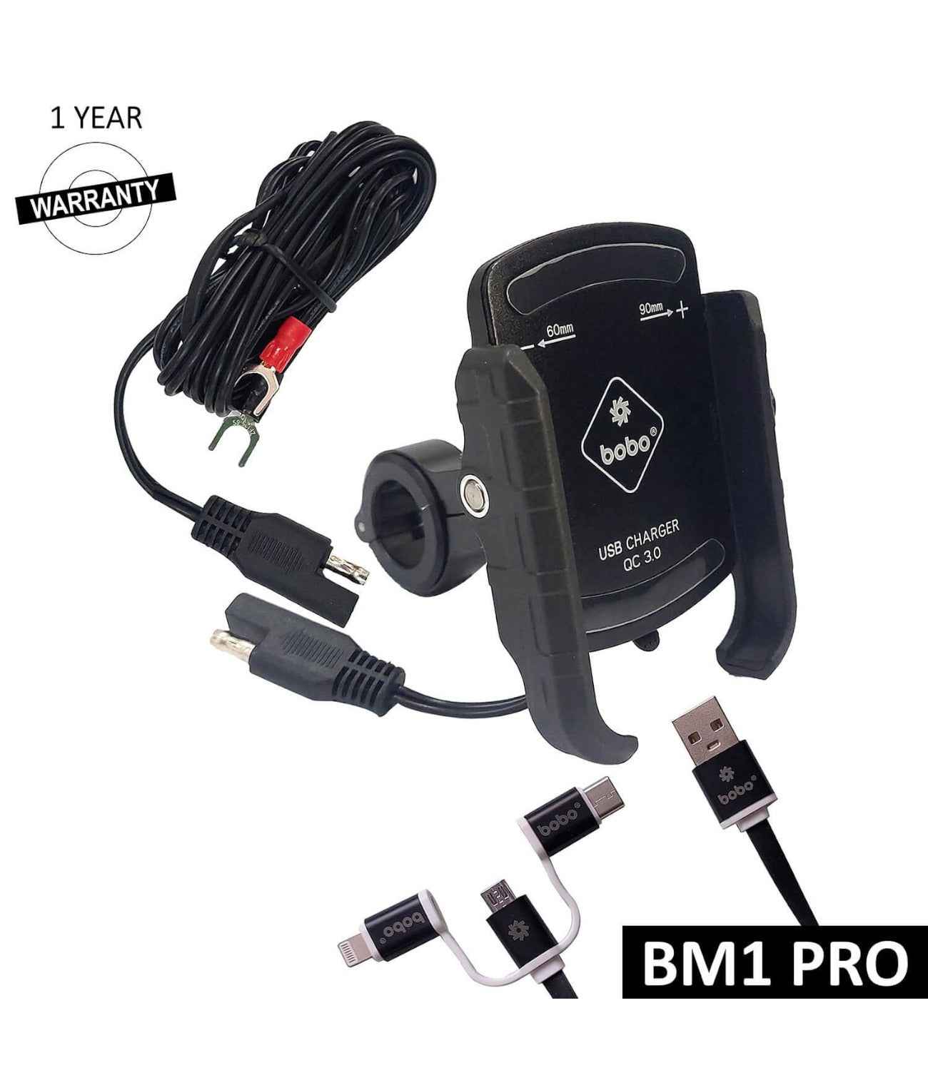 BOBO BM1 Pro Motorcycle Phone Holder (with fast USB 3.0 charger) - Motodrift