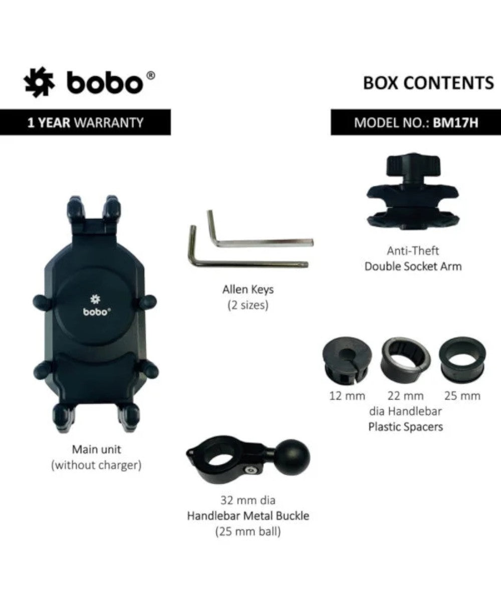 BOBO BM17 Anti-Vibration Bike / Cycle Phone Holder Motorcycle Mobile Mount - Motodrift