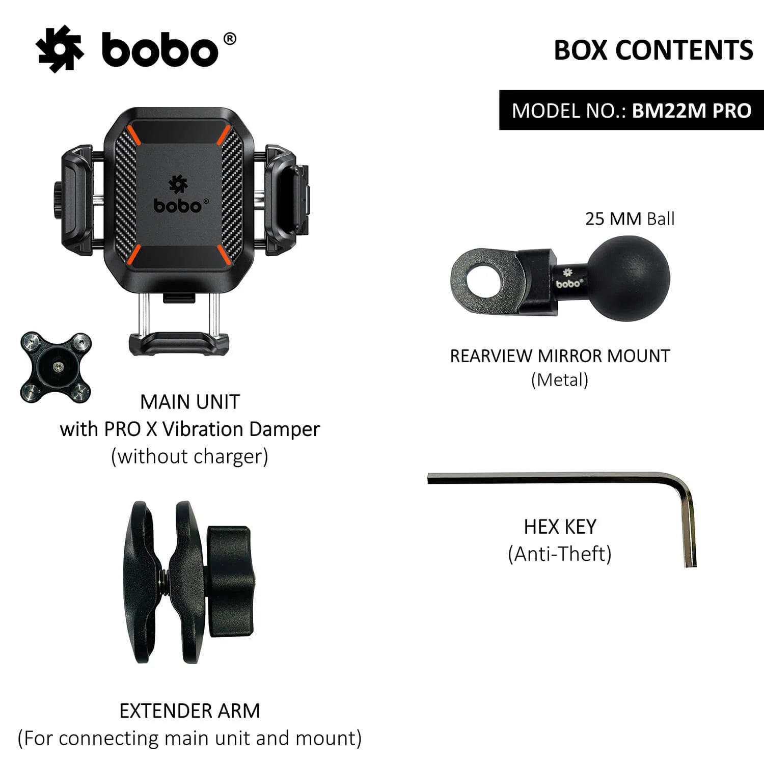 BOBO BM22H PRO Handlebar Mobile Mount - Motodrift