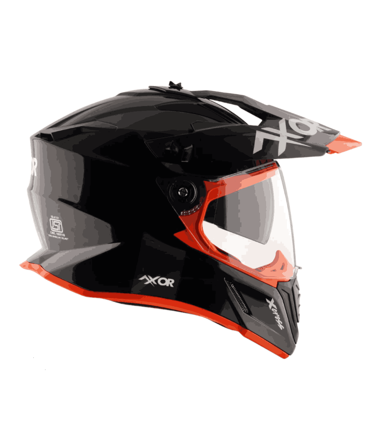 Axor X-Cross Dual Visor Helmet Black Orange - Motodrift