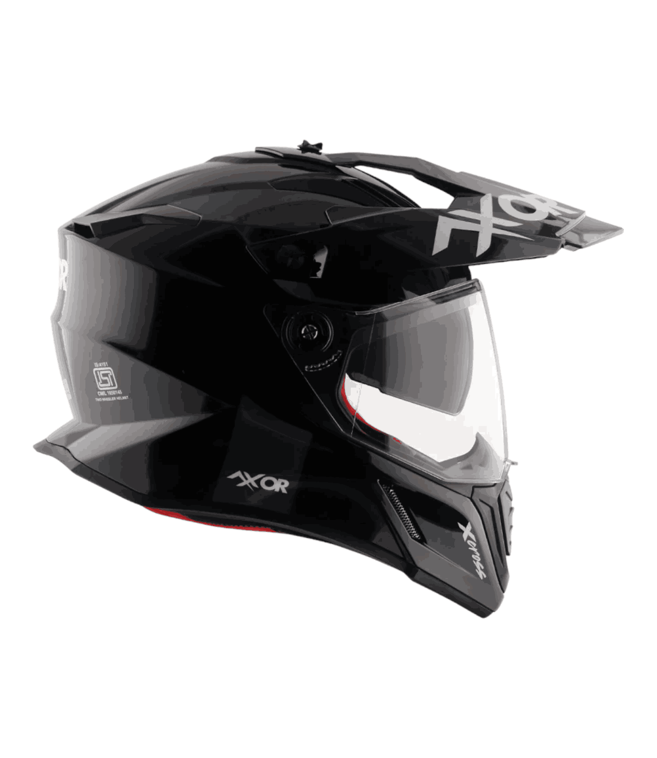 Axor X-Cross Dual Visor Helmet Gloss Black - Motodrift