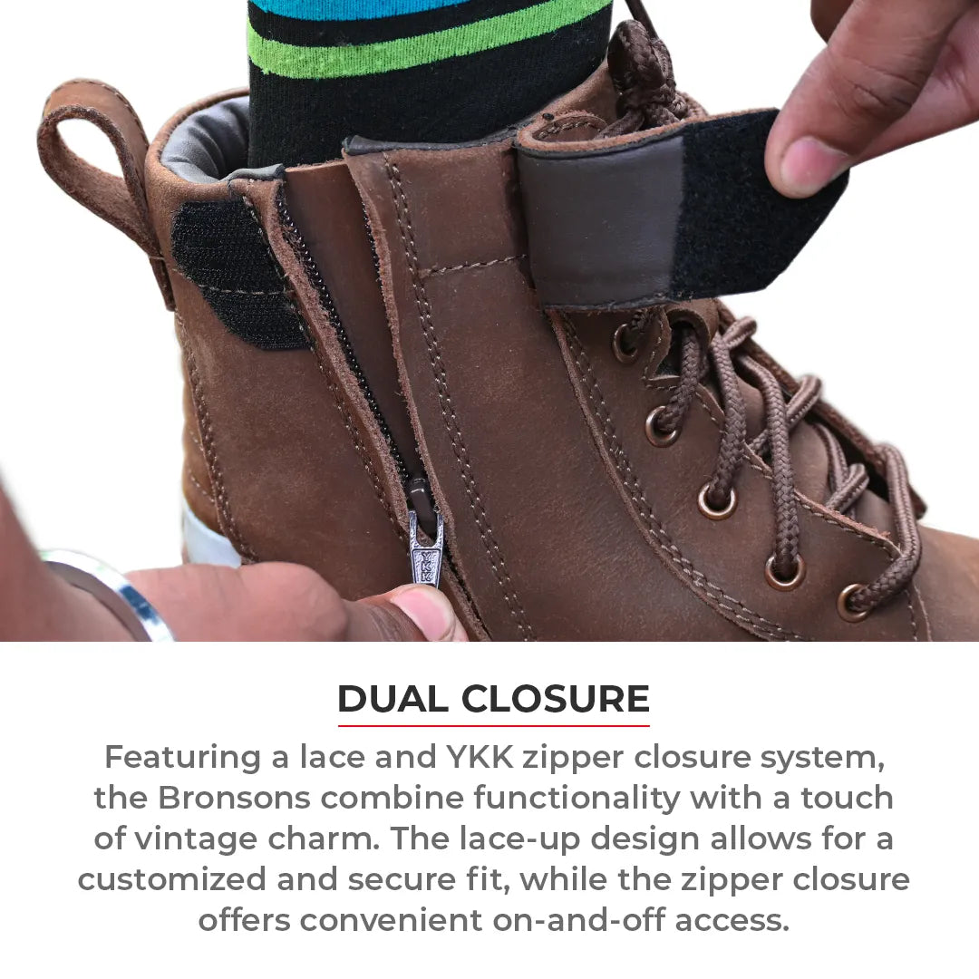 Bronson Retro Motorcycle Riding Boots For Men - Motodrift