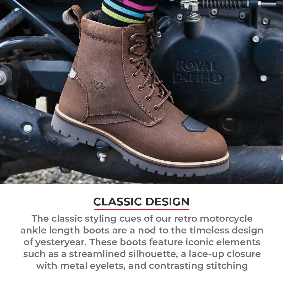 Bronson Retro Motorcycle Riding Boots For Women - Motodrift