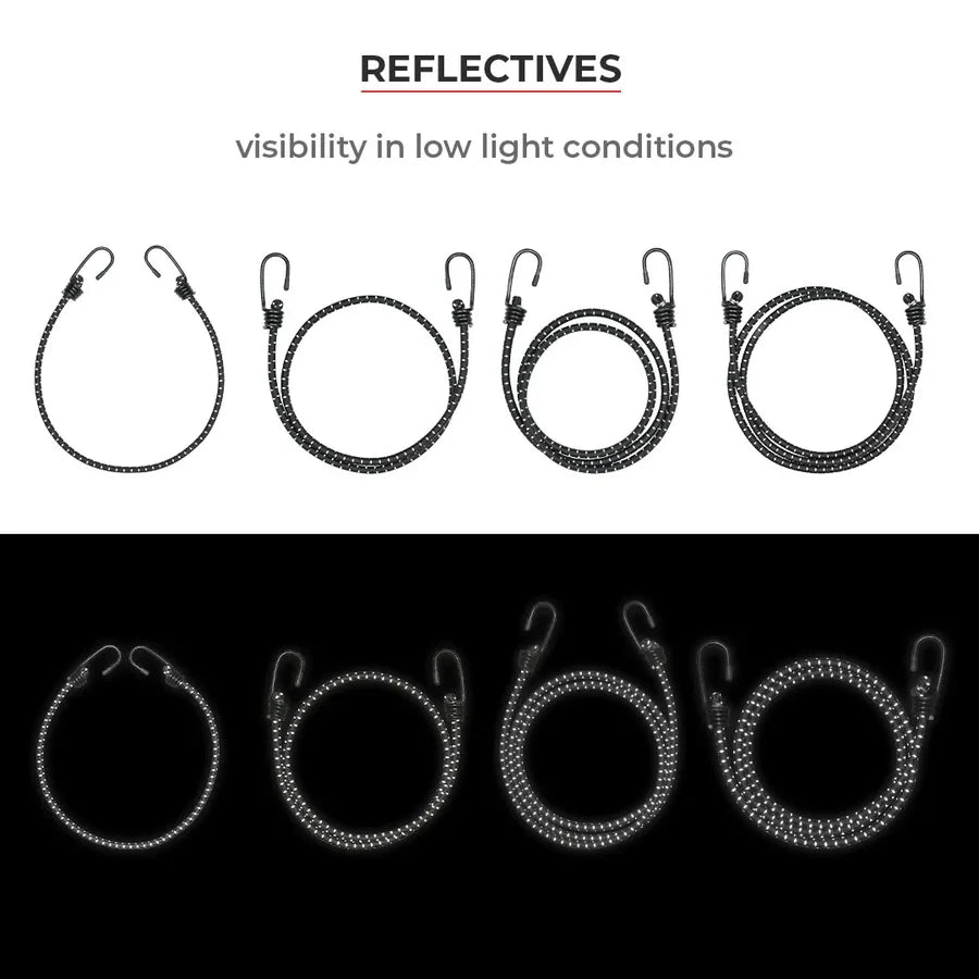VIATERRA Reflective Bungee Cord Tie Down Rope - Motodrift