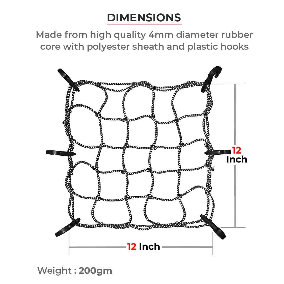 Viaterra Reflective Bungee tie Down Net (12″ X 12″)
