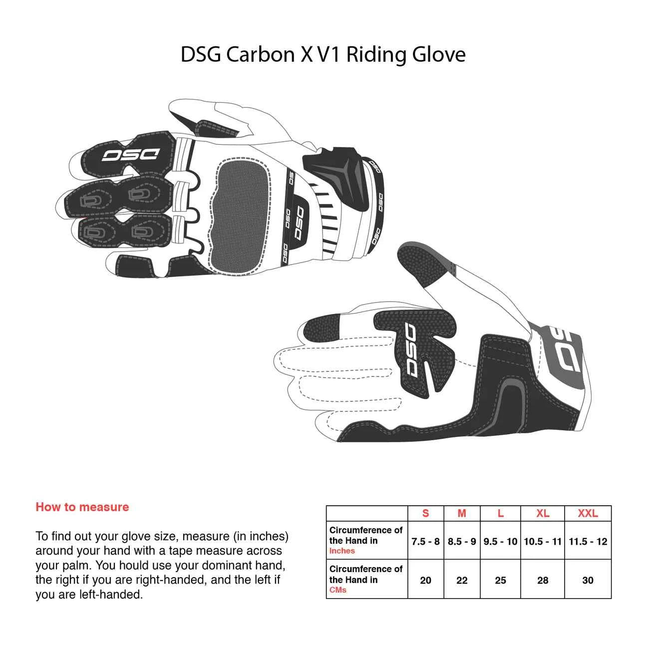 DSG Carbon X V1 Riding Gloves - Motodrift