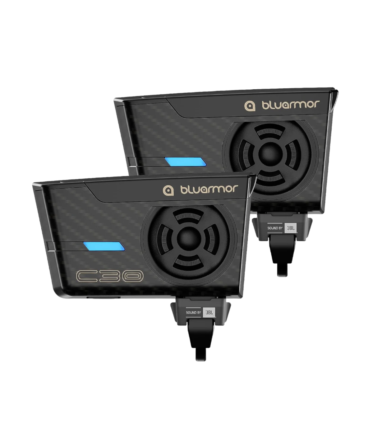 BluArmor C30 Mesh Intercom - Helmet Communication Device (Pack of 2) - Motodrift