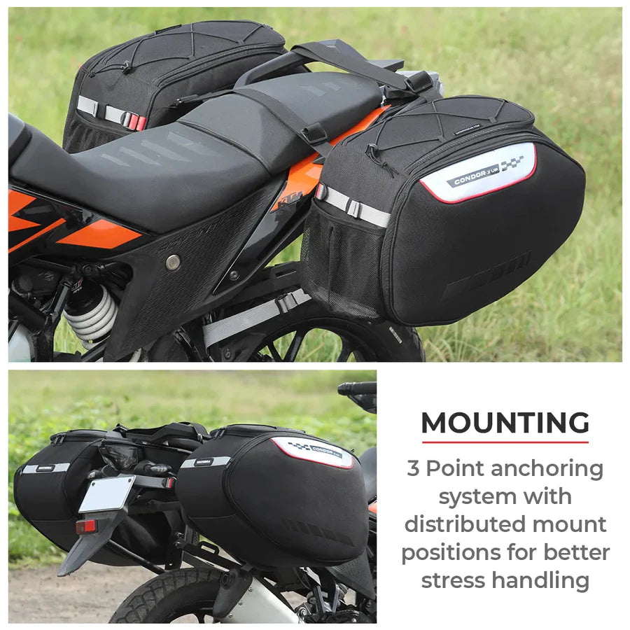 VIATERRA CONDOR 2UP - 100% Waterproof Motorcycle Saddle Bags - Motodrift