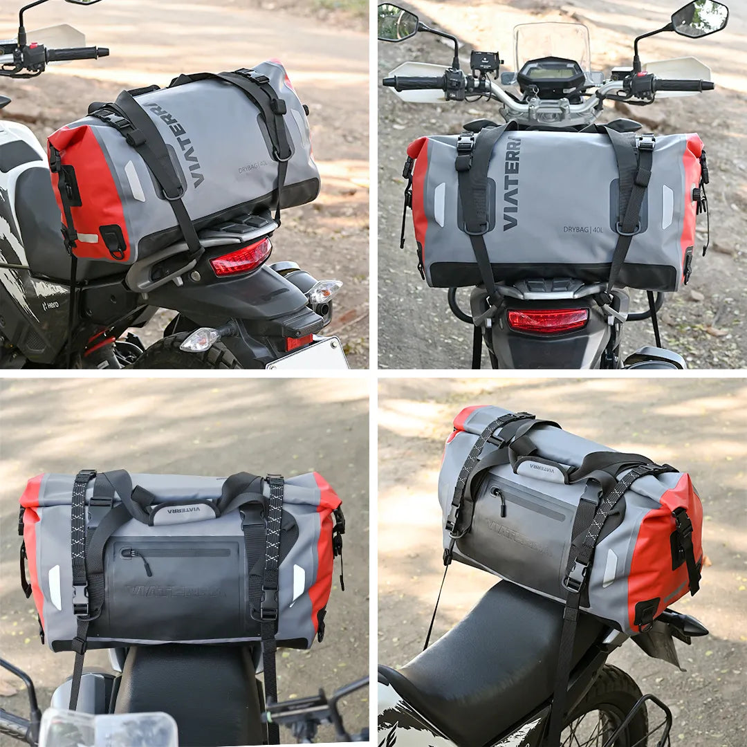VIATERRA DRYBAG 40L - 100% Waterproof Motorcycle Tailbag (Universal) - Motodrift
