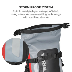 VIATERRA DRYBAG 8L - 100% Waterproof Motorcycle Tailbag / Rear Rack Bag (Universal with Versatile Mounting) - Motodrift