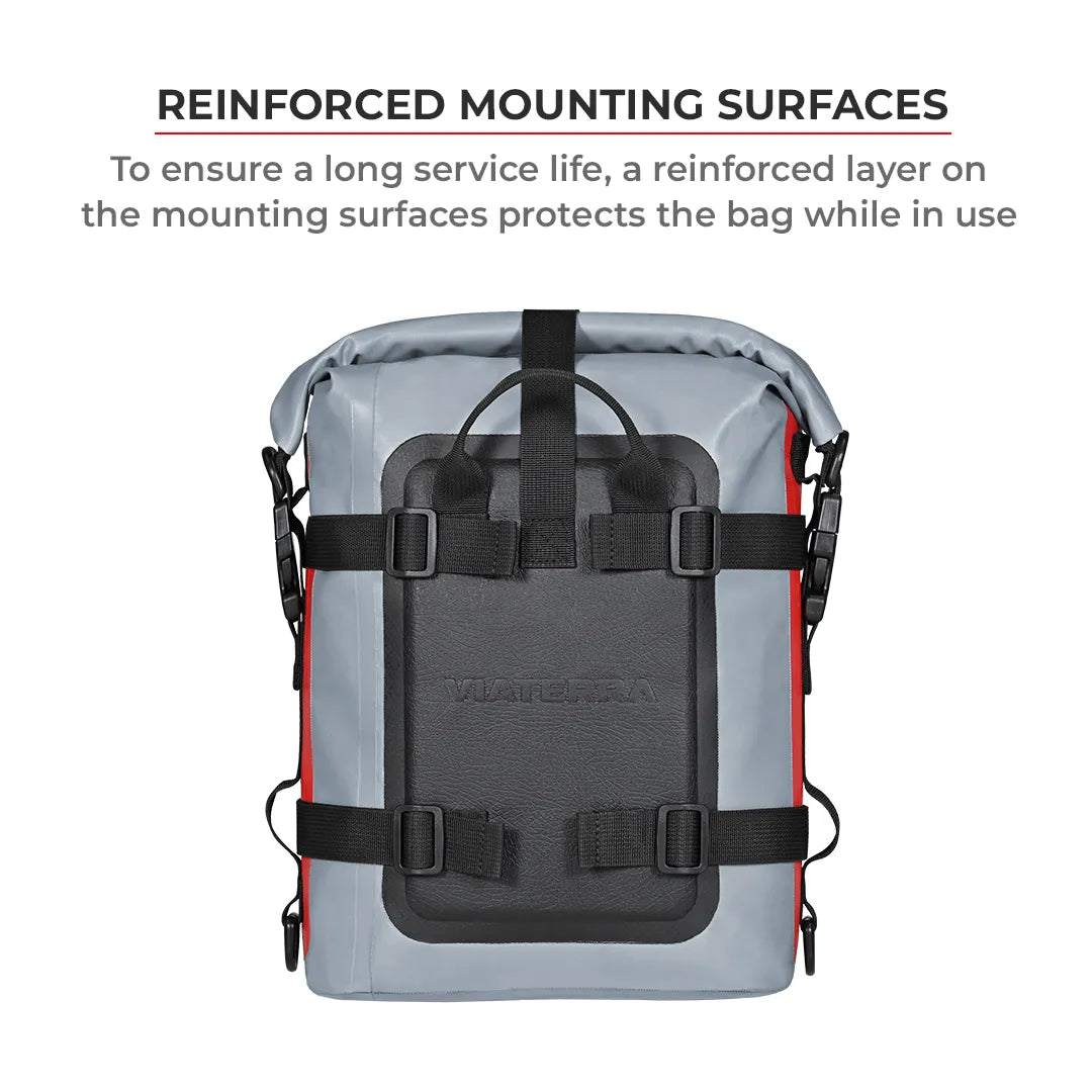 VIATERRA DRYBAG 8L - 100% Waterproof Motorcycle Tailbag / Rear Rack Bag (Universal with Versatile Mounting) - Motodrift