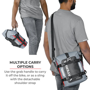 VIATERRA DRYBAG 8L - 100% Waterproof Motorcycle Tailbag / Rear Rack Bag (Universal with Versatile Mounting) - Motodrift