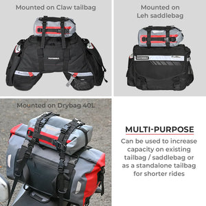 VIATERRA DRYBAG 8L - 100% Waterproof Motorcycle Tailbag / Rear Rack Bag (Universal with Versatile Mounting) - Motodrift